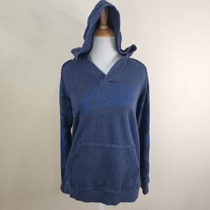 Lucky Brand Women's Navy Blue Cami Spell Out Hooded Sweatshirt Hoodie Size Large